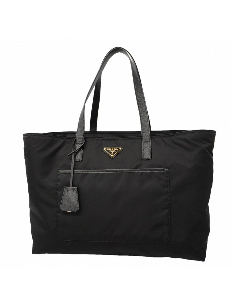 Prada Tote Tessuto Nylon Black Gold